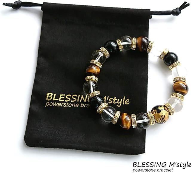 Amazon | [BLESSING M'style] 天然石 ブレスレット メンズ 【 金運